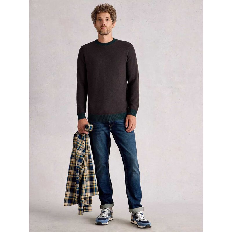 White Stuff Newport Merino Jacquard Crew Jersey image number 3